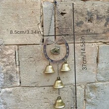 大型马蹄形风铃 - 复古重型铁艺马蹄形风铃，家居装饰，户外悬挂铃铛，适合室内、花园、婚礼、乔迁之喜等场合 - 送给爱马人士的幸运礼物