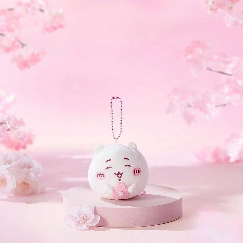 Miniso 千川系列 千川樱花大福挂件，亲肤毛绒面料，樱花图案大福包裹造型，可拆卸搭扣设计，桌面装饰及便携挂件（1 件） - 彩色 - 查看 1