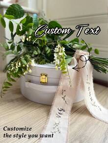 Customized Shiny Ribbon With Your Own Text, Suitable For Weddings, Bridal Showers, Birthday Parties, Bachelorette Parties And Other Various Occasions. These Ribbons Are Beautiful, Breathable, Comfortable, Cute, Fashionable, Neat, High Quality And Soft, Making Them An Ideal Gift For Friends And Family. - Multicolor - View 6