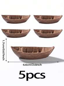 5pcs Realistic Resin Floating Boat Model, Suitable For Aquarium, Fish Tank, Pool, Beach Scene, Bonsai Landscaping, Home & Office Decor, Birthday Gift, Holiday Party Gift