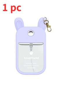 1pc Cartoon Rabbit Ear Silicone Hand Sanitizer Holder, 1pc Keychain, Can Be Matched With Your Favorite Decorations, Convenient For Travel, Can Be Hung On Bags, Keys Or Children's Backpacks, Wear-Resistant, Waterproof, Washable. - Multicolor - View 7