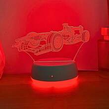 1pc 3D Racing Car Shaped Night Light, USB Powered, Touch Sensitive 7-Color Gradient, Creative Desk/Bedroom Atmosphere Lamp, Room Decor Light, Unique Night Light - Multicolor - View 3