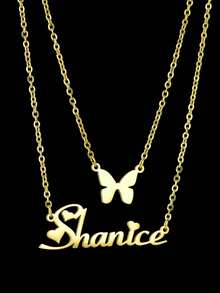 [ Stacked Chain Hot Style ] Personalized Customization Of Double-Layer Necklace, Personalized Customization Of Name, Text, Anniversary, Double-Layer Chain Style Necklace, Stainless Steel Gold Necklace, Including Exquisite Gift Box, Suitable For Winter, Gift Giving, Valentine's Day, Mother's Day. - Double Chain - View 15