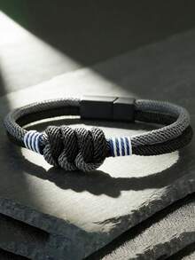 diffone Fashion Handmade Braided 4mm Rope Bracelet Charms Knot Bracelet For Men Armband Jewelry