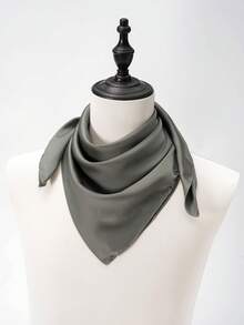 1 Stück Satinhalstuch, weich & hautfreundliches kleines Tuch, geeignet für den täglichen Lässig-Mode-Einsatz - Olivgrün - Übersicht 1