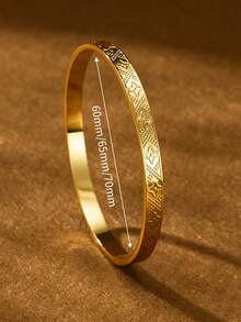 1/3/6 件装手工四角星手链，24K 镀金，直径可选 60mm/65mm/70mm，适合女士日常佩戴，无包装 - 金色 - 查看 3