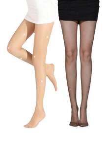 1件装女士透明闪亮星星水钻装饰连裤袜，紧身款，春夏款，舒适保暖 - 彩色 - 查看 29