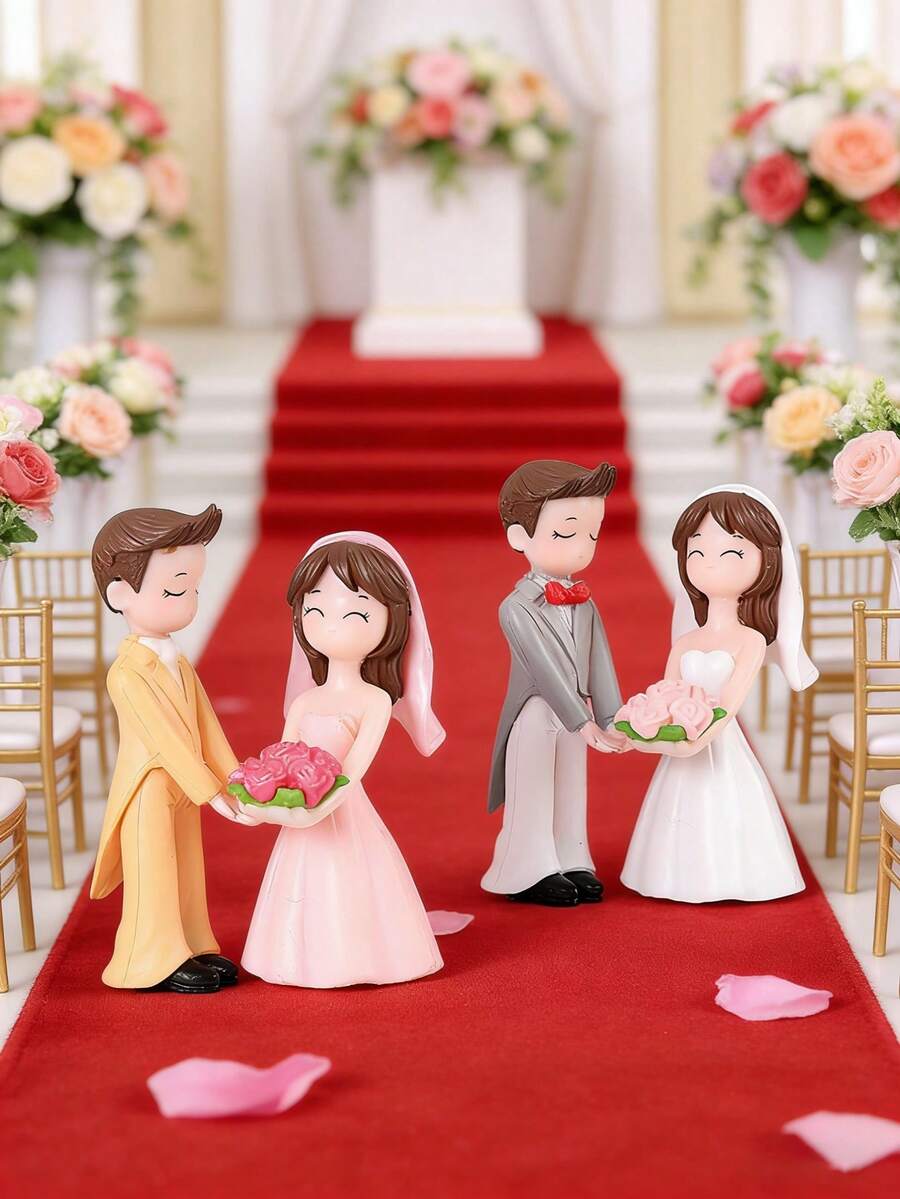 两件套甜蜜花束迷你情侣摆件，适合打造浪漫主题微景观，可摆放在卧室梳妆台、客厅展示架、办公桌等处，是家居装饰的甜蜜元素。愿这对花束情侣为您的生活带来彼此的温柔，充满柔和的烟火和甜蜜的爱情好运，让每个角落都弥漫着共同追求幸福的温暖。 - 彩色 - 查看 1