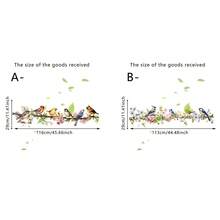 1/2 pezzi Adesivi murali con uccelli colorati su ramo d'albero e fiori, decalcomanie da parete rimovibili e impermeabili, decorazione artistica murale per camera da letto, soggiorno, divano, cucina, primavera, accessori per la casa, fai da te, carta da parati in PVC - Multicolore - Visualizzare 3