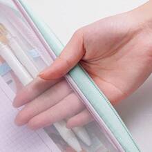 1 pieza Bolsa de almacenamiento práctica, esencial para organizar documentos y artículos pequeños, ligera y portátil, material duradero, etiqueta reemplazable, útiles de oficina y escolares (accesorios DIY no incluidos) - Multicolor - Ver 4