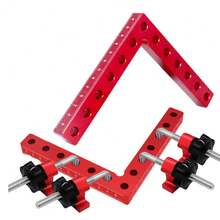 3 件套木工直角夹具，140mm 90°定位块，铝合金直角定位尺，精密角度固定工具，直角夹组合工具，高度尺木工工具，用于橱柜制作、家具组装和 DIY 木工项目