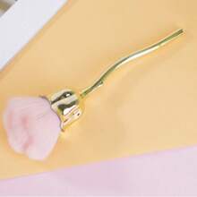 1pc Gold Flower Nail Art Brush, Rose Nail Art Brush, Nail Art Accessories Tool, Dust Cleaning Brush - Multicolor - View 9