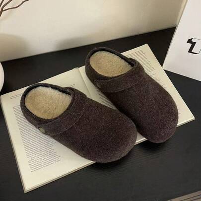 Zapatos  de Suela Gruesa con Forro de Felpa, Dos Maneras, Sin Cordones, Punta Cerrada, Medias Zapatillas para Mujeres, Estilo Nuevo de Otoño Invierno 2025, Zapatillas de Algodón para Exteriores