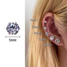 Magnetic No-Pierce Stud Earrings For Women Men Y2K Vintage Crystal  Punk  Magnet Clip Earrings Non Piercing Jewelry Decor - A-03 - 查看 5