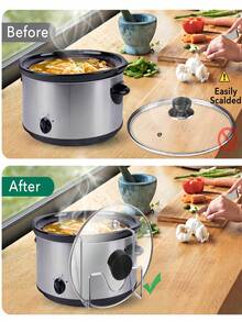 Soporte para tapa de acero inoxidable | Estante para tapa de olla de cocción lenta, organizador de encimera ahorra espacio, antideslizante y antivuelco, adecuado para varias tapas, artículo esencial de almacenamiento de cocina - Multicolor - Ver 3