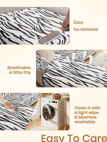 1件装弹性四季沙发坐垫套，防滑沙发套，适用于L型及1/2/3/4人沙发，简约现代风格，柔软亲肤，防宠物抓挠，弹性沙发套，防尘装饰保护套，适用于酒店/客厅/卧室/办公室，斑马纹图案 - 彩色 - 查看 9