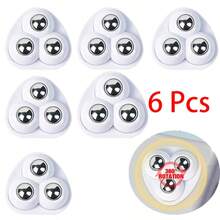 6/12pcs Self-Adhesive Furniture Casters With Steel Balls, Durable, Suitable For Small Furniture - Black - View 13