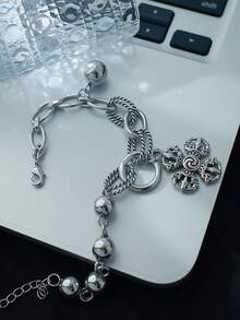 1pc Vintage Rhinestone Vajra Bracelet, Luxurious Cross Charm Bracelet, Suitable For Women's Daily Wear - Bracelet - View 7