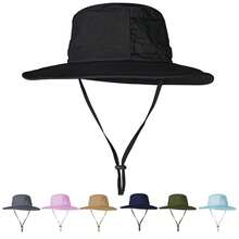 de sol para hombres y mujeres, sombrero de pesca UPF 50, impermeable, de ala ancha, sombrero plegable Boonie para senderismo, jardn, safari, playa - A1packnegro1 - Ver 1
