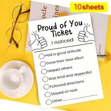 10pcs/Book Encouraging Student Reward Gift, Motivational Learning Power Memo Pad, Inspirational Quotes Writing, Tear-Off Paper Design, Thick Paper, Suitable For Students, Teachers, Schools, Families, Parents