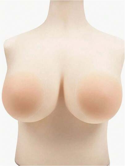 1 Pair 13cm Large Bust Waterproof Breathable Reusable Silicone Breast Petals, Suitable For Backless Dresses, Summer Lightweight