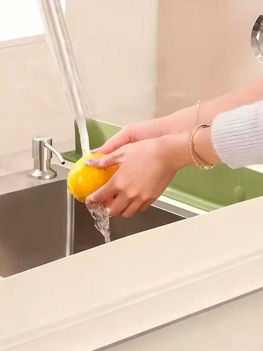 1 件装厨房水槽硅胶防溅罩，台面防溅保护罩，易于清洁的水槽防溅挡板，大吸盘硅胶防溅防滑罩，适用于标准水槽，现代厨房配件，家居餐饮必备品