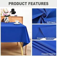 Square Tablecloth 52 X 52 Inch Washable Polyester Table Cloth Solid Royal Blue Heavy Duty Fabric Table Cover Daily Use For Dining Home Kitchen Party Wedding,RoyalBlue52inchx52inchSquare - 皇家藍 52 吋 x 52 吋正方形 - 查看 4