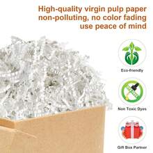 Crinkle Paper Filler, 1/2LB Shredded Paper For Gift Baskets, White Bridesmaid Proposal Gifts, Crinkle Cut Paper Shred For Birthdays, Weddings,Boxes Bags, Basket Filler, Anniverss, Christmas, Gift Wrapping,White - 白色的 - 查看 4