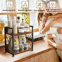 TendenciaMueble Organizador Estante Cocina Almacenamiento EspeciasCalidad premium - Marrón - Ver 7