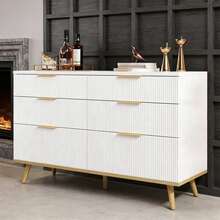 Dressers & Chests Of Drawers - White + Particle Board-1 - View 1