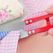 1/5pcs Stainless Steel U-Shaped Small Scissors, Yarn Scissors, Suitable For Cross Stitch Thread Cutting, Thread Ends And Fishing Line Cutting, Embroidery Dedicated Stainless Steel Scissors - Multicolor - View 5