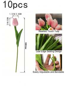 20 cành hoa tulip màu hồng nhạt nhân tạo, thích hợp làm quà tặng Ngày của Mẹ, trang trí đám cưới, thiết kế nhà cửa, phòng ngủ, phòng khách, tiệc sinh nhật, trang trí Ngày Valentine. - Màu Hồng baby - Xem 8