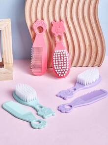 Baby Grooming Set, Bear Shaped Baby Comb For Removing Vernix, Newborn Cradle Cap Removal, Soft Hair Brush For Baby Bath And Head Care, Comb, Bath Brush