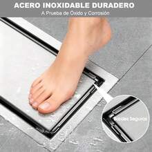 Drenaje de Piso de Bao Acero Inoxidable: Coladera de Desage Lineal Exterior, Coladera Antiolor para Regadera, Drenaje Ducha Barra Larga SUS304Tapadera Desmontable, para Bao Aseo Cocina (10*50cm) - Estilo 3 (10*50cm) - Ver 3