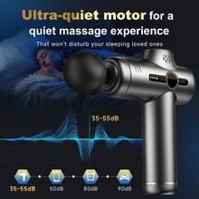 wsfNecomi Pistola de Masaje Muscular Massage Gun Pistola Masajeadora con 10 Cabezales y 99 Velocidades Ajustables y pantalla tactil LED para aliviar el dolor de piernas espalda y cuerpo.aad - Gris - Ver 5