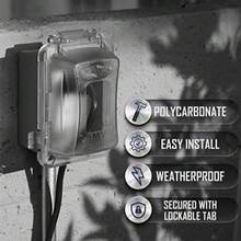 CYPNHubbell-Bell Cubierta no metálica resistente a la intemperie para enchufe de 1 salida TransparenteFashion - transparente - Ver 6