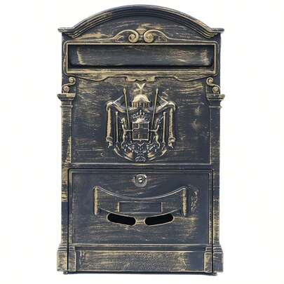 Large Vintage Outdoor Lockable Letter Post Box-Mailbox Wall Mounted Secure Mail
