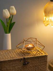 1 件欧式风格铁质空心烛台万圣节、幽灵、秋季、节日、假日圣诞节、冬季、假日、节日、房间装饰、礼物