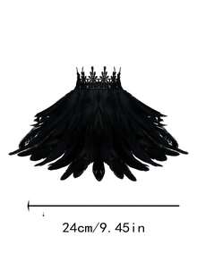 Carnival Witch Feather Scarf Shawl - Grey Swan Wings - Shoulder Shawl - Fairy Tale Style Costume, For Women Only - Multicolor - View 4