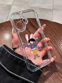 官方授权 Paul Frank 透明太空主题手机壳，全包覆式防震摄像头保护套，饰有可爱兔子字母图案，全新设计，适用于 13/14/15/16/17 Pro Max - 彩色 - 查看 2