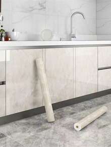 1 Roll Marble Pattern Wallpaper Film, Suitable For DIY Decoration Of Kitchen Countertops, Bedroom Furniture, Desks, And Other Home Decor, Vinyl Sticker, Spring Home Decor, Branch Decorative Sticker, Refresh Your Home - Khaki - View 5