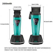 VGR Professional Hair Clipper Set, 9000 RPM High-Speed Hair Clipper, Salon-Grade Cordless Hair Clipper Set With Wireless Charging Base, Fast Charging, Extra-Long Runtime, Digital Display, Men's Hair Clipper V-877 S2 - Nhiều màu - Xem 6