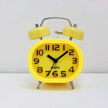 Cartoon Bell Small Alarm Clock, Student Bedside Electronic Digital Clock, 3D Lettering Silent Quartz Pointer Clock - Multicolor - View 12