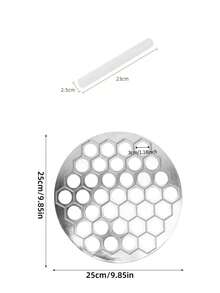 1个铝合金饺子模具 - 37孔手动面团皮革压模，符合人体工学手柄，适用于制作意大利面、馄饨和肉馅饺子，易于使用的厨房小工具，适合家庭烹饪和学校用品，饺子压模机，糕点制作工具，时尚金属表面，专业自制饺子模具，厨房烹饪用品 - 彩色 - 查看 10