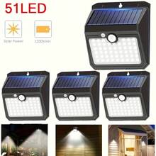 51 LED Solar Powered Outdoor Wall Light, Cool White, IP65 Waterproof, Motion Sensor, 3 Lighting Modes, Suitable For Road, Path, Yard Wall, Can Be Used As Christmas, Father's Day Or Boyfriend Gift - White Light - View 11