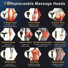 wsfNecomi Pistola de Masaje Muscular Massage Gun Pistola Masajeadora con 10 Cabezales y 99 Velocidades Ajustables y pantalla tactil LED para aliviar el dolor de piernas espalda y cuerpo.aad - Gris - Ver 7