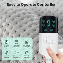 Electric Heating Pad 12''x24'' -9-Level Temperature Control, Speed Timed Portable Home Waist And Neck Protection, Soft Flannel Electric Blanket Suitable For The Back, Neck, Shoulders, Knees, Arms And Legs, Please Do Not Fold The Electric Blanket And Be Sure To Ensure The Controller Has Adequate Ventilation. - Xem 9
