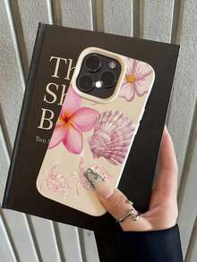 1pc White Starfish & Shell Pattern Full Coverage TPU Shockproof Phone Case, Compatible With IPhone 16, 15, 14, 13, 12, 11 Pro Max, Series - Style 7 (1 Piece) - View 4