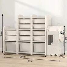 Organizador Infantil De Juguetes Cesta De Juguetero Para Sala O Dormitorio - Blanco - Ver 2