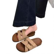 2025 Nuevas Sandalias  de Verano para Mujeres, Estilo de Hada, Suela Gruesa, Sin Cordones - Negro - Ver 7